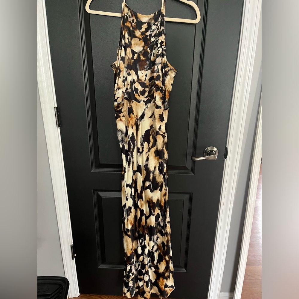 Anthropologie Conditions Apply High Neck Midi Slip Dress